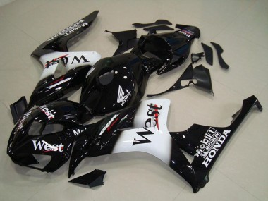 Carénages Moto Honda CBR1000RR 2006-2007 - Noir Brillant Blanc West