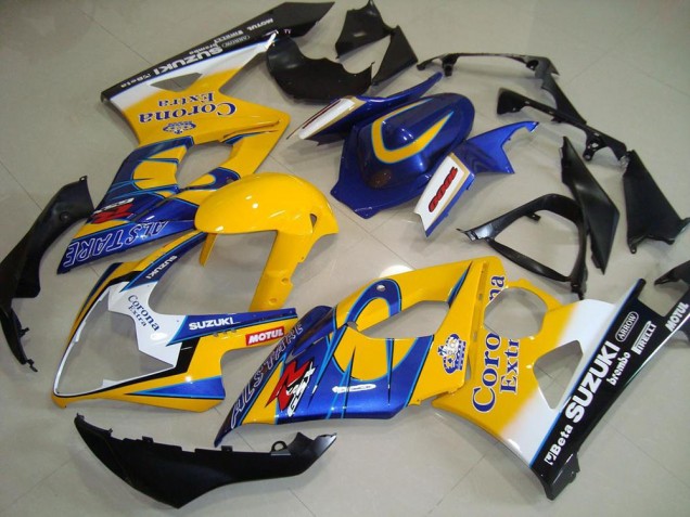 Carénages Moto Suzuki GSXR 1000 2005-2006 - Jaune Blanc Noir Corona