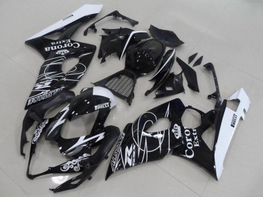 Carénages Moto Suzuki GSXR 1000 2005-2006 - Noir Brillant Blanc Corona