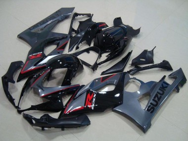 Carénages Moto Suzuki GSXR 1000 2005-2006 - Noir Brillant Noir Mat Rouge