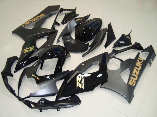 Carénages Moto Suzuki GSXR 1000 2005-2006 - Noir Brillant Noir Mat Or Décalque