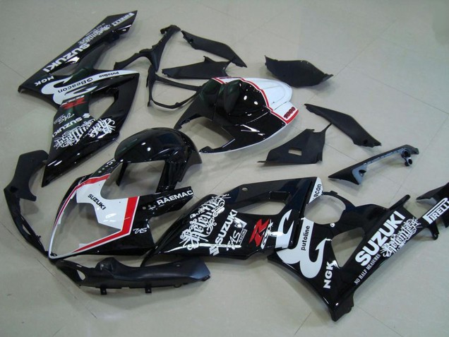Carénages Moto Suzuki GSXR 1000 2005-2006 - Noir Brillant Blanc Rouge Relentless