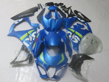 Carénages Moto Suzuki GSXR 1000 2017-2024 - Bleu Vert Citron Blanc