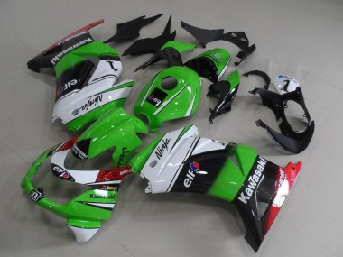 Carénages Moto Kawasaki ZX250R 2008-2012 - Blanc Vert Noir Rouge Elf