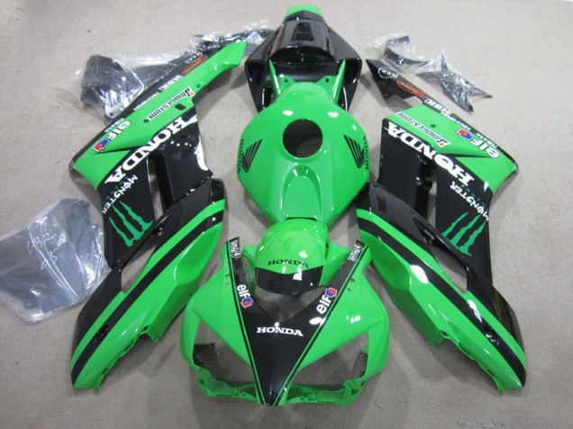 Carénages Moto Honda CBR1000RR 2004-2005 - Vert Noir Brillant Monstre