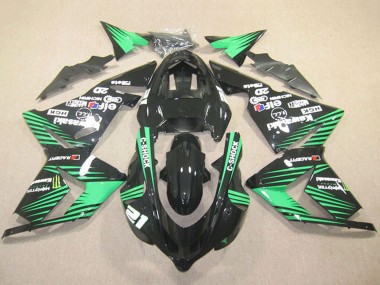 Carénages Moto Kawasaki ZX10R 2004-2005 - Noir Vert C-Shock Monstre