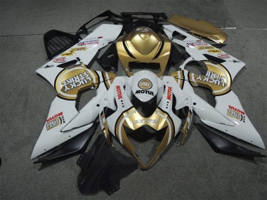 Carénages Moto Suzuki GSXR 1000 2005-2006 - Blanc Or Lucky Strike Motul