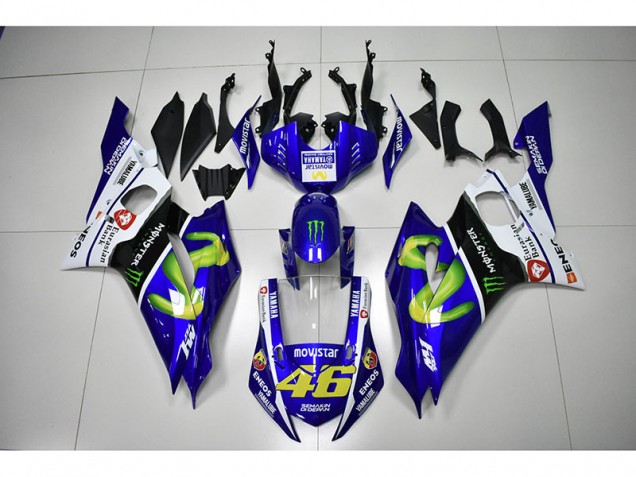 Monster Bleu Movistar 46 17-21 Yamaha YZF R6 Carénage Moto Monster Bleu Movistar 46 17-21 Yamaha YZF R6 Carénage Moto