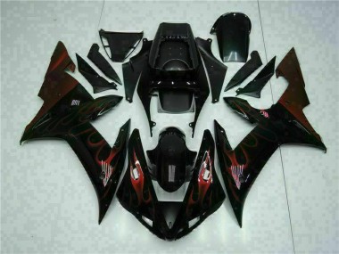 Noir 02-03 Yamaha YZF R1 Kit Carénages Motos Complet