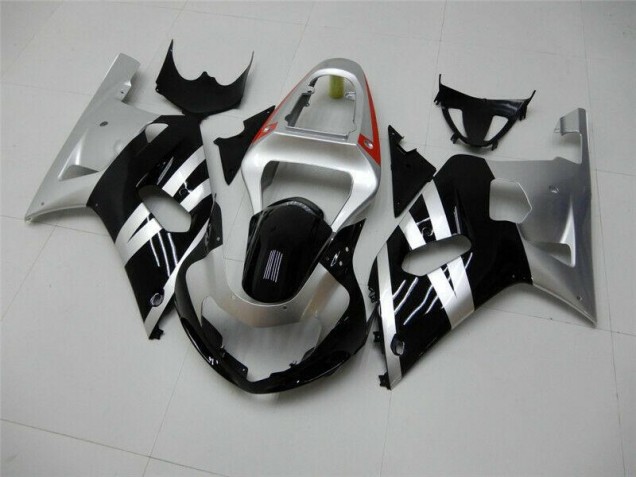 Noir Argent 01-03 Suzuki GSXR 600/750 Carénage Moto Noir Argent 01-03 Suzuki GSXR 600/750 Carénage Moto