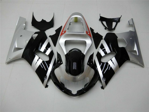 Noir Argent 01-03 Suzuki GSXR 600/750 Carénage Moto Noir Argent 01-03 Suzuki GSXR 600/750 Carénage Moto
