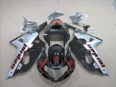Noir Argent 01-03 Suzuki GSXR 600 Carénage Moto