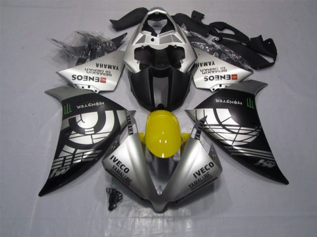 Noir Argent Iveco Yamalube Monster 12-14 Yamaha YZF R1 Carénage Moto Noir Argent Iveco Yamalube Monster 12-14 Yamaha YZF R1 Carénage Moto