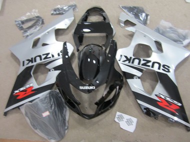Noir Blanc 04-05 Suzuki GSXR 750 Carénage Moto