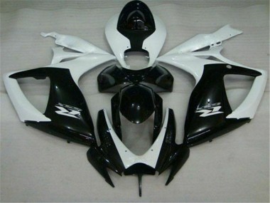 Noir Blanc 06-07 Suzuki GSXR 600/750 Carénage Moto