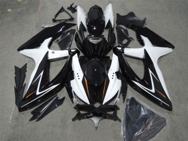Noir Blanc 08-10 Suzuki GSXR 600 Carénage Moto