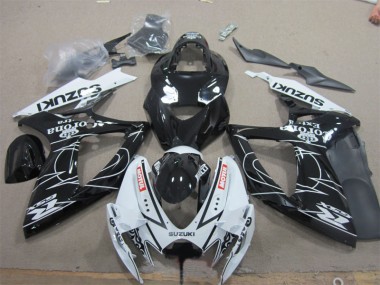 Noir Blanc Corona Extra Motul 06-07 Suzuki GSXR 600 Carénage Moto