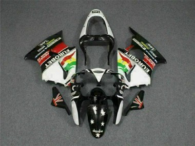 Noir Blanc Eurobet 00-02 Kawasaki ZX6R Carénage Moto