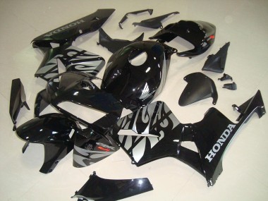 Noir Blanc Flamme 05-06 Honda CBR600RR Carénage Moto