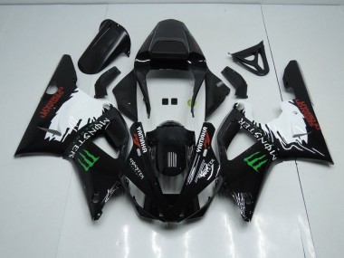 Noir Blanc Monster 00-01 Yamaha YZF R1 Carénage Moto