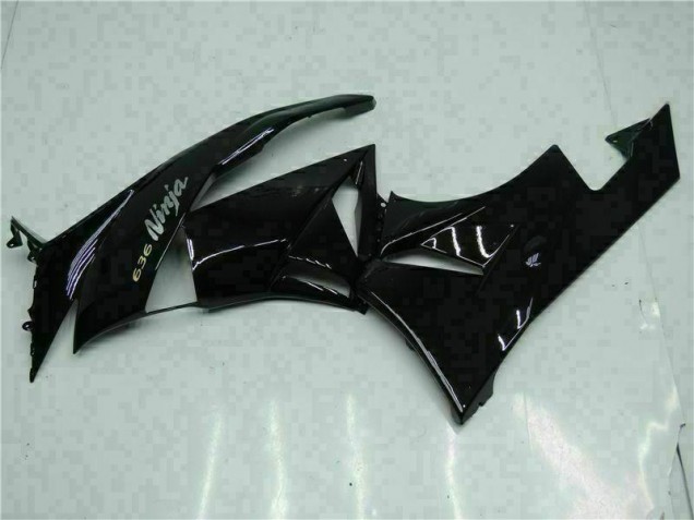 Noir Blanc Ninja 636 09-12 Kawasaki ZX6R Carénage Moto Noir Blanc Ninja 636 09-12 Kawasaki ZX6R Carénage Moto