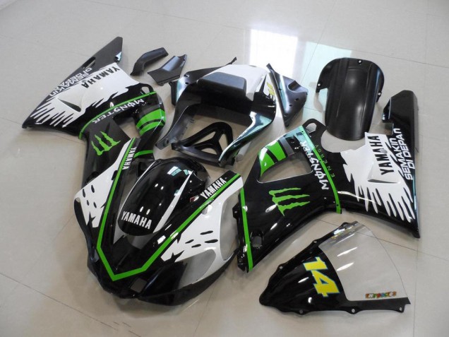 Noir Blanc Vert Monster 00-01 Yamaha YZF R1 Carénage Moto Noir Blanc Vert Monster 00-01 Yamaha YZF R1 Carénage Moto