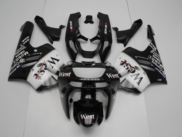 Noir Blanc West 94-97 Kawasaki ZX9R Carénage Moto Noir Blanc West 94-97 Kawasaki ZX9R Carénage Moto