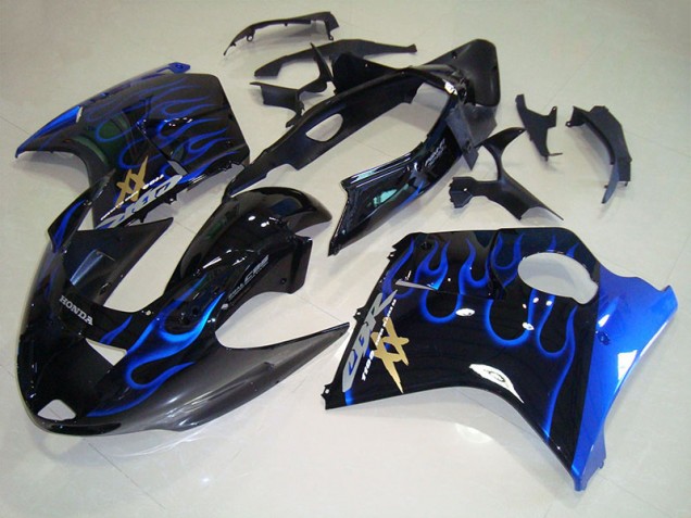 Noir Bleu Flamme 96-07 Honda CBR1100XX Blackbird Carénage Moto Noir Bleu Flamme 96-07 Honda CBR1100XX Blackbird Carénage Moto