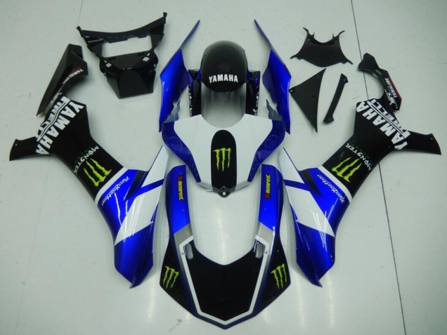 Noir Bleu Monster 15-19 Yamaha YZF R1 Carénage Moto Noir Bleu Monster 15-19 Yamaha YZF R1 Carénage Moto