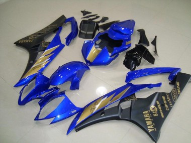 Noir Bleu avec Or Décalque 06-07 Yamaha YZF R6 Carénage Moto
