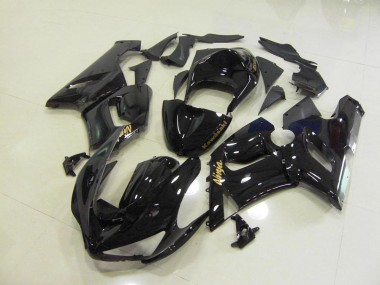 Noir Brillant Or Décalque 05-06 Kawasaki ZX6R Carénage Moto