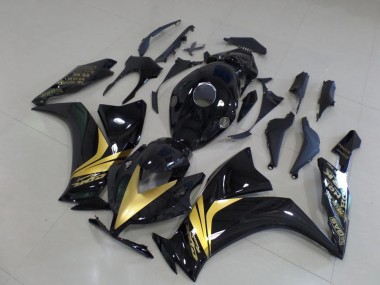 Noir Brillant Or Décalque 12-16 Honda CBR1000RR Carénage Moto