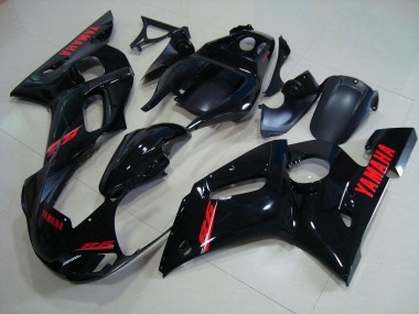 Noir Brillant Rouge Décalque 98-02 Yamaha YZF R6 Carénages Moto