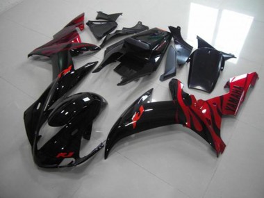 Noir Flamme 02-03 Yamaha YZF R1 Carénage Moto