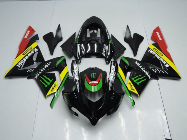 Noir Jaune Monster 03-05 Kawasaki ZX10R Carénage Moto Noir Jaune Monster 03-05 Kawasaki ZX10R Carénage Moto
