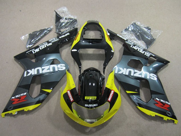 Noir Jaune Motul 01-03 Suzuki GSXR 600 Carénage Moto Noir Jaune Motul 01-03 Suzuki GSXR 600 Carénage Moto