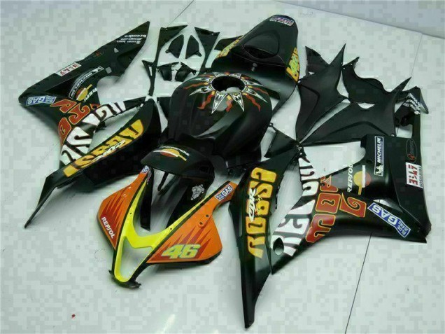 Noir Jaune Repsol 46 07-08 Honda CBR600RR Carénage Moto Noir Jaune Repsol 46 07-08 Honda CBR600RR Carénage Moto