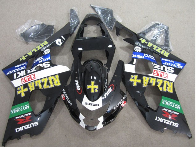 Noir Jaune Rizla 04-05 Suzuki GSXR 600 Carénage Moto Noir Jaune Rizla 04-05 Suzuki GSXR 600 Carénage Moto