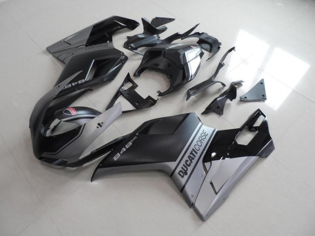 Noir Mat Argent Style OEM 07-14 Ducati 848 1098 1198 Carénage Moto Noir Mat Argent Style OEM 07-14 Ducati 848 1098 1198 Carénage Moto