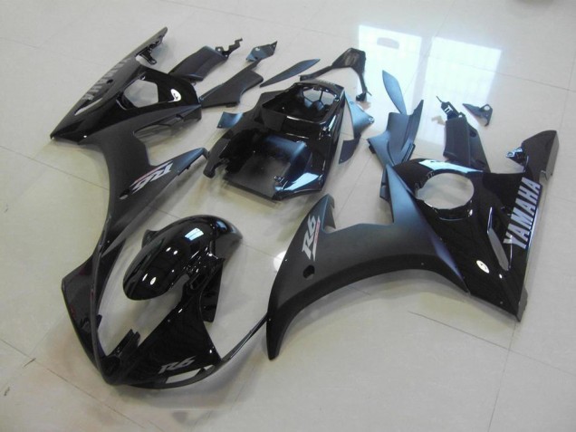 Noir Mat Noir Brillant 03-05 Yamaha YZF R6 Carénage Moto Noir Mat Noir Brillant 03-05 Yamaha YZF R6 Carénage Moto