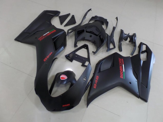 Noir Mat Rouge Décalque 07-14 Ducati 848 1098 1198 Carénage Moto Noir Mat Rouge Décalque 07-14 Ducati 848 1098 1198 Carénage Moto