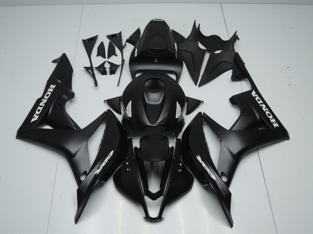 Noir Mat avec Blanc Décalque 07-08 Honda CBR600RR Carénage Moto Noir Mat avec Blanc Décalque 07-08 Honda CBR600RR Carénage Moto