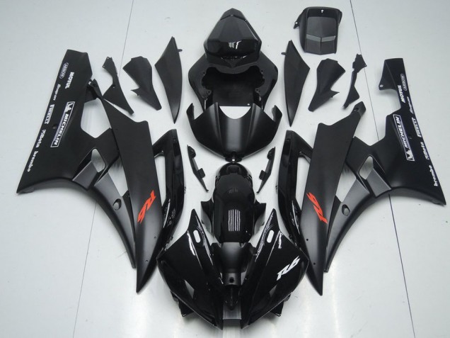 Noir Mat et Noir Brillant 06-07 Yamaha YZF R6 Carénage Moto Noir Mat et Noir Brillant 06-07 Yamaha YZF R6 Carénage Moto