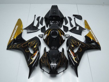 Noir Or Flamme 06-07 Honda CBR1000RR Carénage Moto