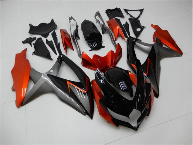 Noir Orange Gris 08-10 Suzuki GSXR 600/750 Carénage Moto Noir Orange Gris 08-10 Suzuki GSXR 600/750 Carénage Moto