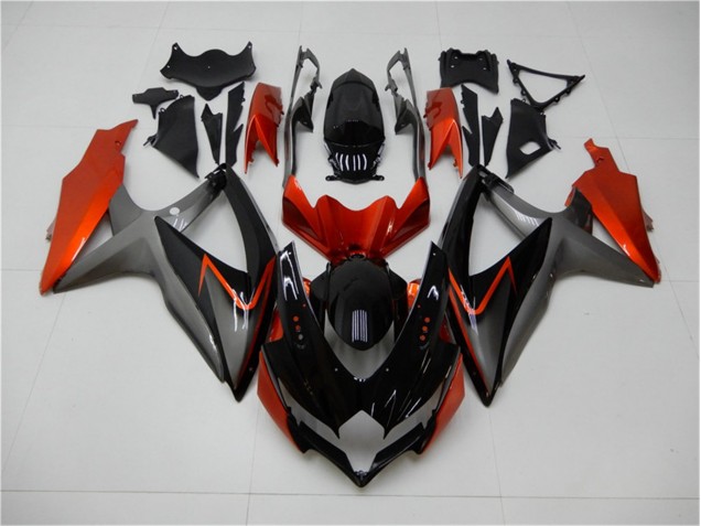 Noir Orange Gris 08-10 Suzuki GSXR 600/750 Carénage Moto Noir Orange Gris 08-10 Suzuki GSXR 600/750 Carénage Moto