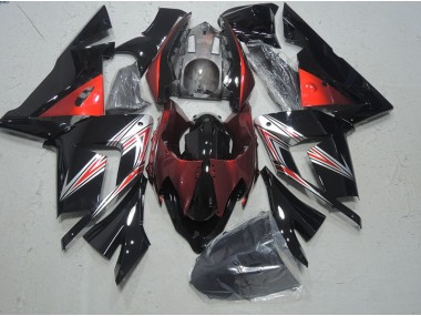 Noir Rouge 03-05 Kawasaki ZX10R Carénage Moto