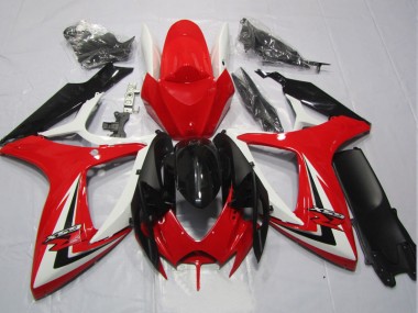 Noir Rouge 06-07 Suzuki GSXR 600 Carénages Moto