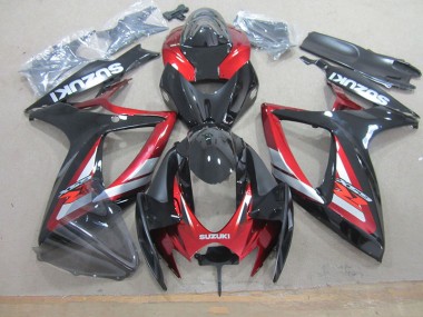 Noir Rouge 06-07 Suzuki GSXR 750 Carénages Moto