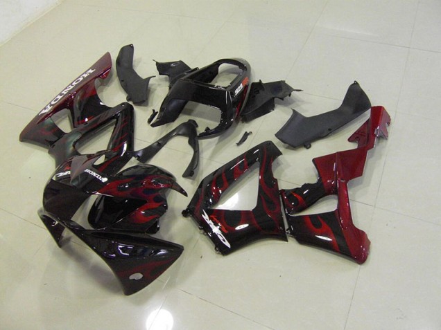 Noir Rouge Flamme 00-01 Honda CBR900RR 929 Carénage Moto Noir Rouge Flamme 00-01 Honda CBR900RR 929 Carénage Moto